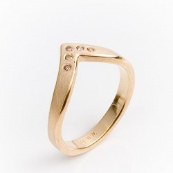 Ring, 750- Gold, Brillanten, 0,06 ct