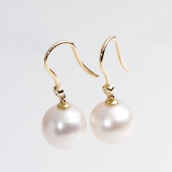 Earrings, pearls, diamonds, 585 gold