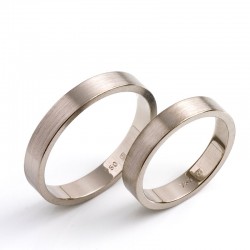  Narrow wedding rings, 750 white gold