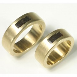  Special wedding rings, 585 gold with iron