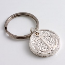  Keychain "anchor - flag", 925- silver, steel
