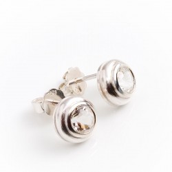  Stud earrings, 925 silver, rock crystals