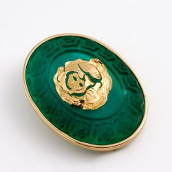  Brooch, 750 gold, glass