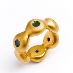  Ring, 925 silver, gold-plated, cold enamel