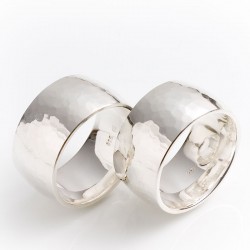  Wedding rings with hammer blow, 925 silver