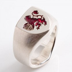  Customer order: signet ring, 925 silver, coat of arms