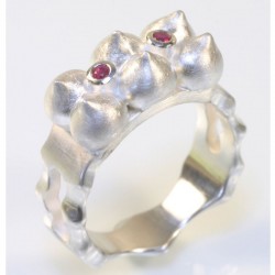 Maharaja ring, 925 silver, rubies