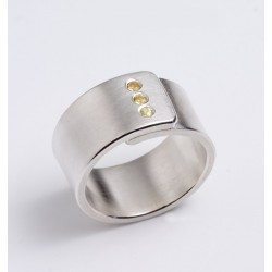 Ring, 925- Silber, gelbe Saphire