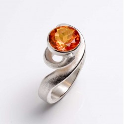 Ring, 925 Silber, Mandarintopas