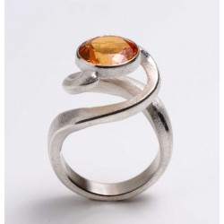 Ring, 925 Silber, Mandarintopas