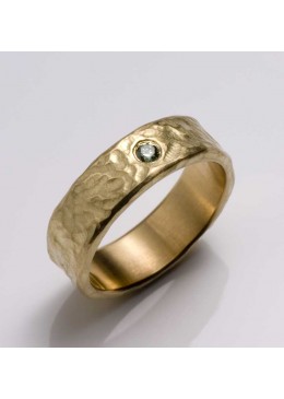 Ring, 750- Gold, grüner Brillant