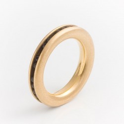  Ring, 750 gold, onyx balls