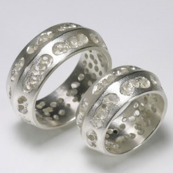 Wedding rings, 925 silver, openwork surface