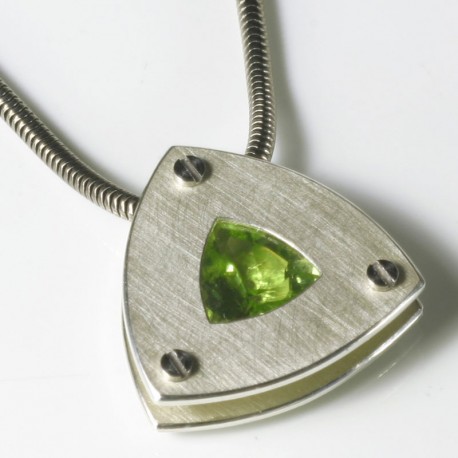 Anhänger, 925- Silber, Peridot Dreieck