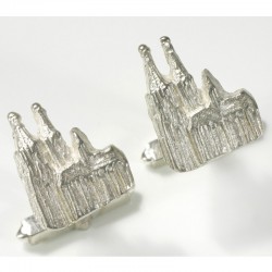  Cufflinks, 925 silver, Cologne cathedral relief