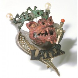  Dragon brooch, copper, 925 silver, pearls, coral