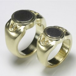 Wedding rings, signet rings, 750 gold, 925 silver