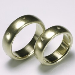  Domed wedding rings, 585 gold