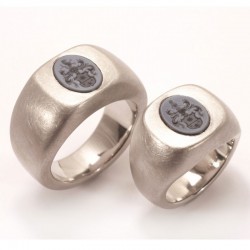  Wedding rings, signet rings, 950 palladium, ply stones