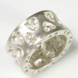 Ring, 925- Silber, Gothisch doppelt konkav weiß
