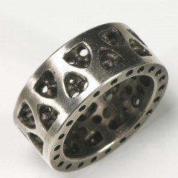 Ring, 925- Silber, Gothisch doppelt geschwärzt