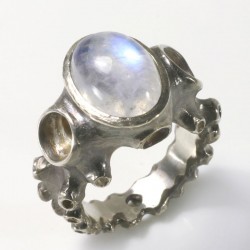  Octopus ring, 925- silver labradorite