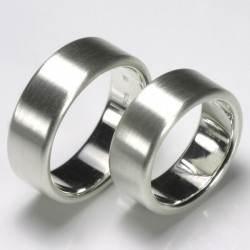  Flat wedding rings, 925 silver