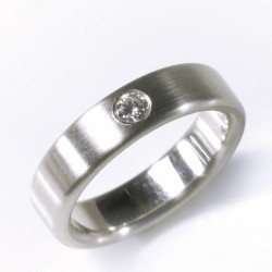Ring, 950- Platin, Brillant 0,1 ct