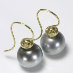 Earrings, 750 gold, tahitian pearls