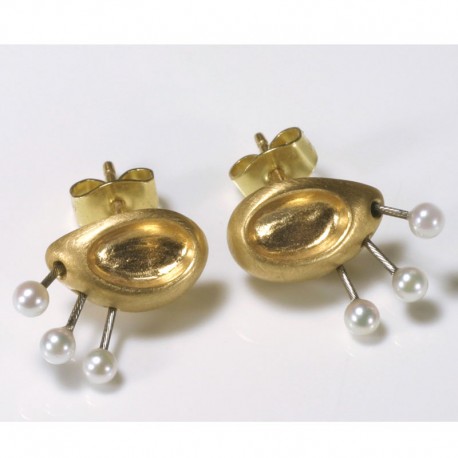 Ohrstecker, 750- Gold, Perlen