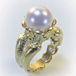 Ring, 750 gold, South Sea pearl