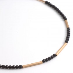  Necklace, onyx, 750- gold