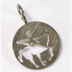 Sagittarius zodiac pendant, 750- white gold