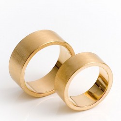  Flat wedding rings, 750 gold