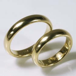  Semicircular wedding rings, 750 gold